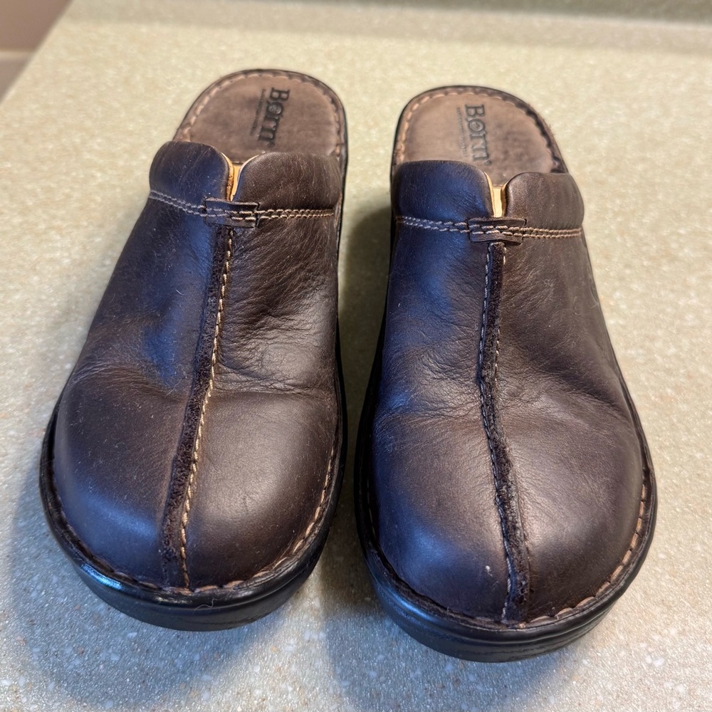 Born Women's Brown Leather Clogs
